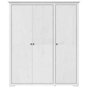 Kleiderschrank BODO Weiß 146x53,5x173 cm Massivholz Kiefer Stilecasa