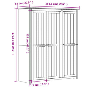 Kleiderschrank BODO Weiß 146x53,5x173 cm Massivholz Kiefer Stilecasa