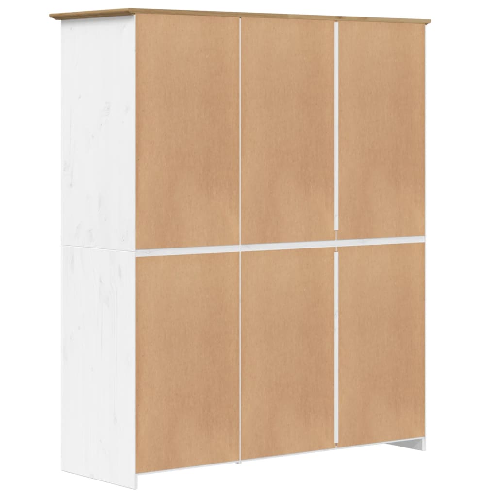 vidaXL Kleiderschrank BODO Weiß und Braun 146x53,5x173 cm Kiefernholz