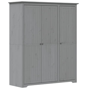 vidaXL Kleiderschrank BODO Grau 146x53,5x173 cm Massivholz Kiefer