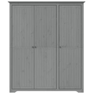 vidaXL Kleiderschrank BODO Grau 146x53,5x173 cm Massivholz Kiefer