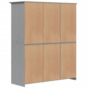 vidaXL Kleiderschrank BODO Grau 146x53,5x173 cm Massivholz Kiefer