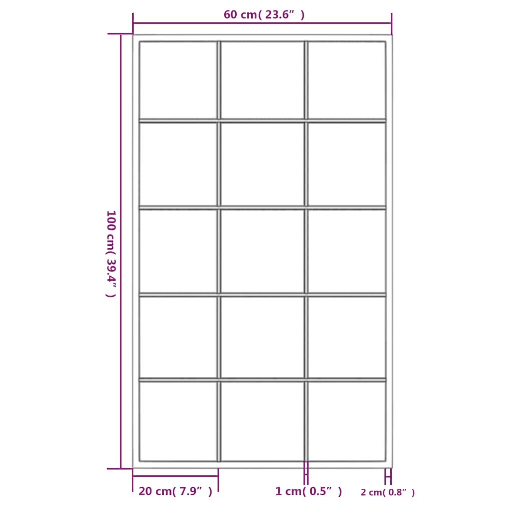 vidaXL Wandspiegel 2 Stk. Schwarz 100x60 cm Metall