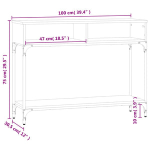 vidaXL Konsolentisch Räuchereiche 100x30,5x75 cm Holzwerkstoff