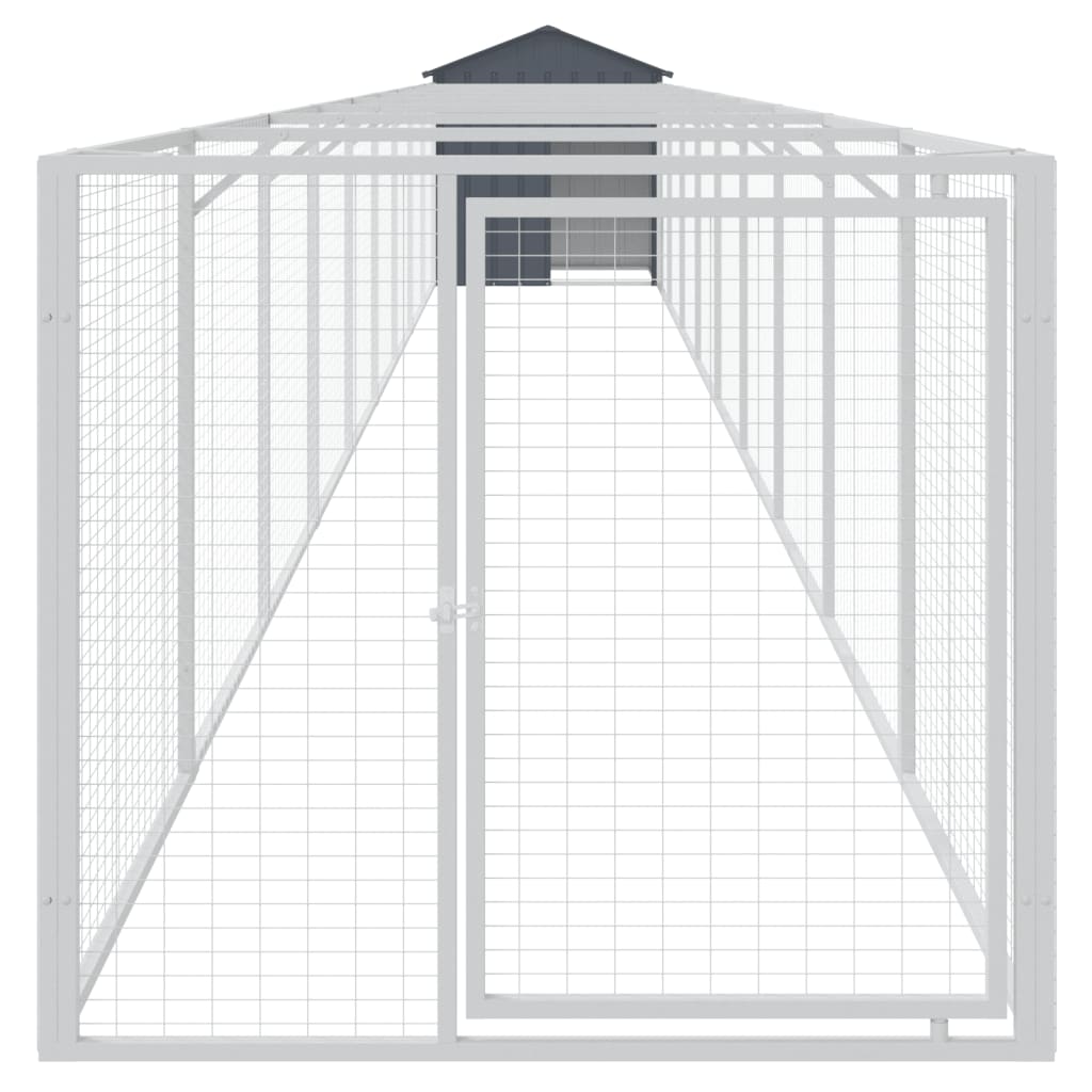 Hundehütte mit Dach Anthrazit 117x1017x123 cm Verzinkter Stahl Stilecasa