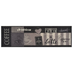 vidaXL Küchenteppich Waschbar Coffee Schwarz 45x150 cm Samt