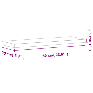 vidaXL Wandregal 60x20x2,5 cm Massivholz Buche