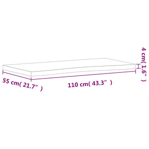 vidaXL Schreibtischplatte 110x(50-55)x4 cm Massivholz Buche