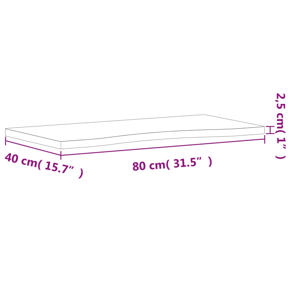 vidaXL Schreibtischplatte 80x(36-40)x2,5 cm Massivholz Buche