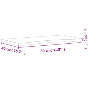 vidaXL Schreibtischplatte 80x(36-40)x2,5 cm Massivholz Buche