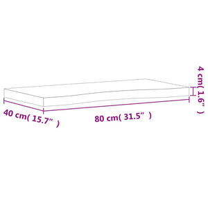 vidaXL Schreibtischplatte 80x(36-40)x4 cm Massivholz Buche