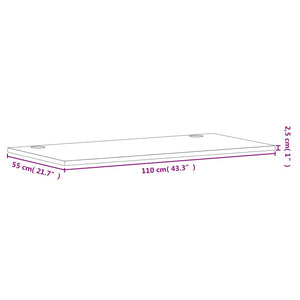 vidaXL Schreibtischplatte 110x55x2,5 cm Massivholz Buche