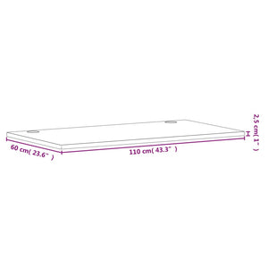 vidaXL Schreibtischplatte 110x60x2,5 cm Massivholz Buche