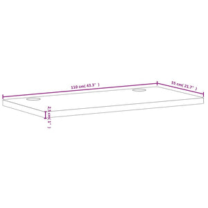 vidaXL Schreibtischplatte 110x55x2,5 cm Massivholz Buche