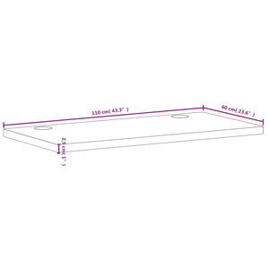 Schreibtischplatte 110x60x2,5 cm Massivholz Kiefer Stilecasa