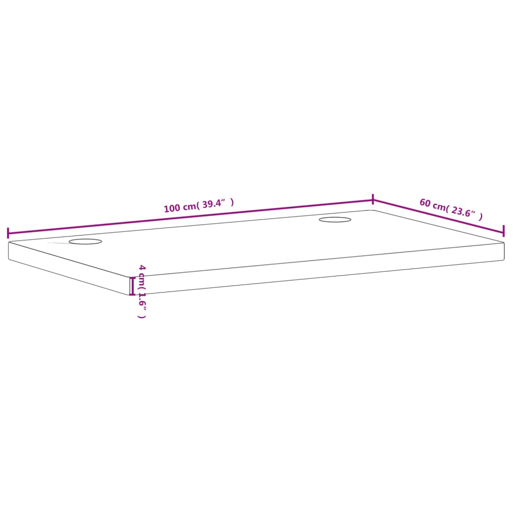 vidaXL Schreibtischplatte 100x60x4 cm Massivholz Buche