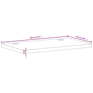 vidaXL Schreibtischplatte 100x60x4 cm Massivholz Buche