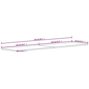 vidaXL Schreibtischplatte 220x55x2,5 cm Massivholz Buche