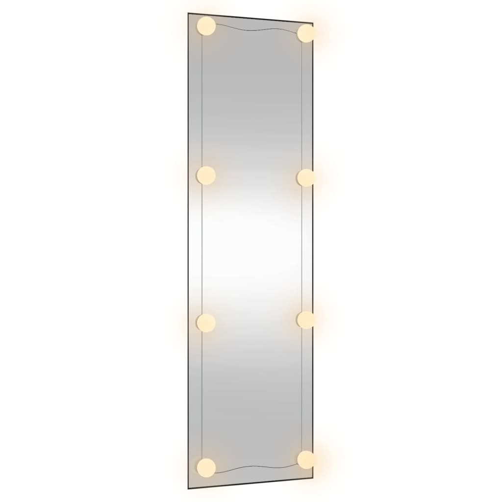 vidaXL Wandspiegel mit LED-Leuchten 30x100 cm Glas Rechteckig