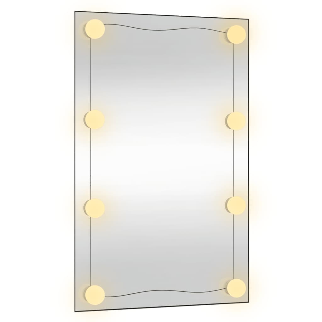 vidaXL Wandspiegel mit LED-Leuchten 40x60 cm Glas Rechteckig