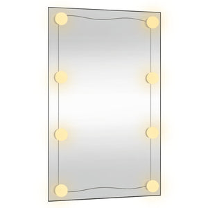 vidaXL Wandspiegel mit LED-Leuchten 40x60 cm Glas Rechteckig