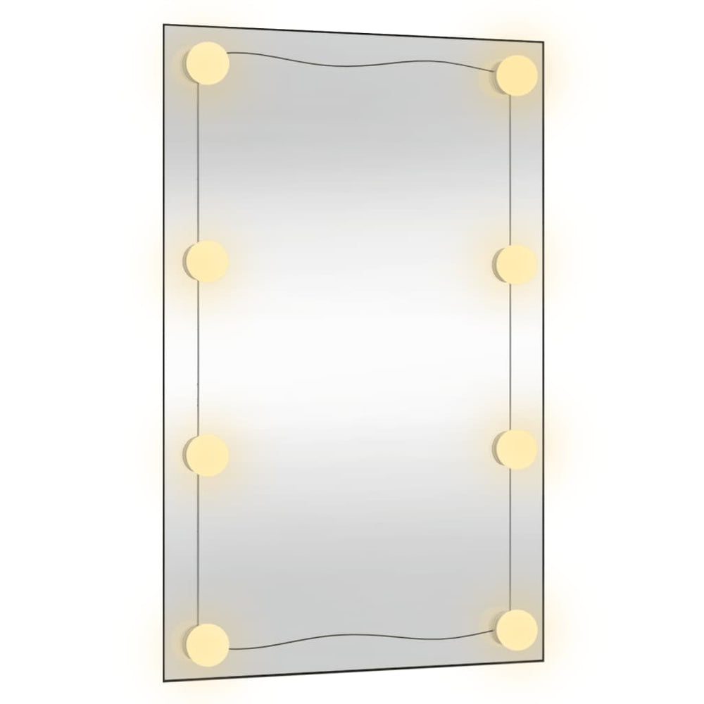 Wandspiegel mit LED-Leuchten 50x80 cm Glas Rechteckig Stilecasa