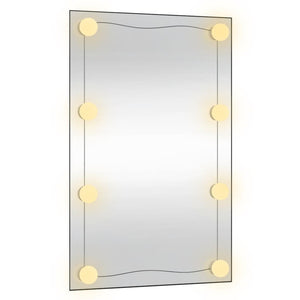 Wandspiegel mit LED-Leuchten 50x80 cm Glas Rechteckig Stilecasa