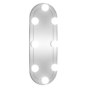 vidaXL Wandspiegel mit LED-Leuchten 15x40 cm Glas Oval