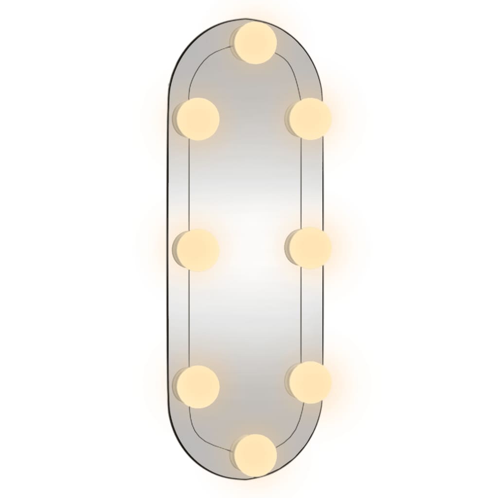 vidaXL Wandspiegel mit LED-Leuchten 15x40 cm Glas Oval