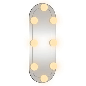 vidaXL Wandspiegel mit LED-Leuchten 15x40 cm Glas Oval