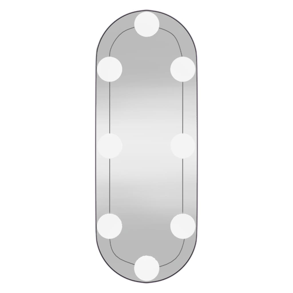 vidaXL Wandspiegel mit LED-Leuchten 15x40 cm Glas Oval