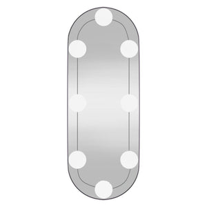 vidaXL Wandspiegel mit LED-Leuchten 15x40 cm Glas Oval