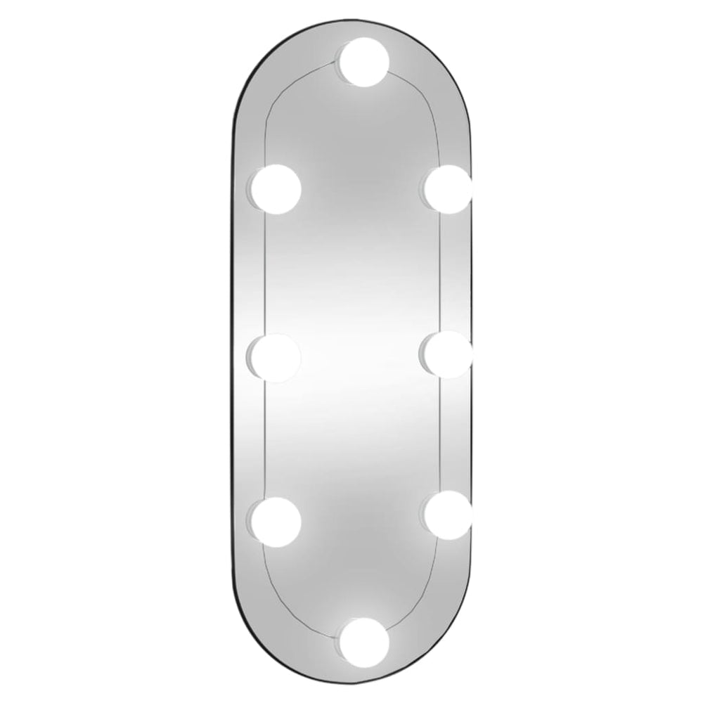 Wandspiegel mit LED-Leuchten 20x50 cm Glas Oval Stilecasa