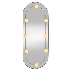 vidaXL Wandspiegel mit LED-Leuchten 30x70 cm Glas Oval