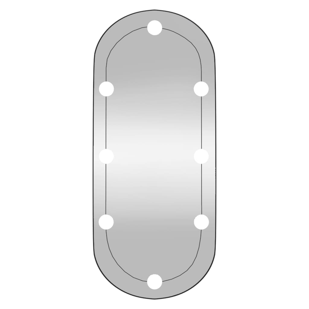 vidaXL Wandspiegel mit LED-Leuchten 30x70 cm Glas Oval