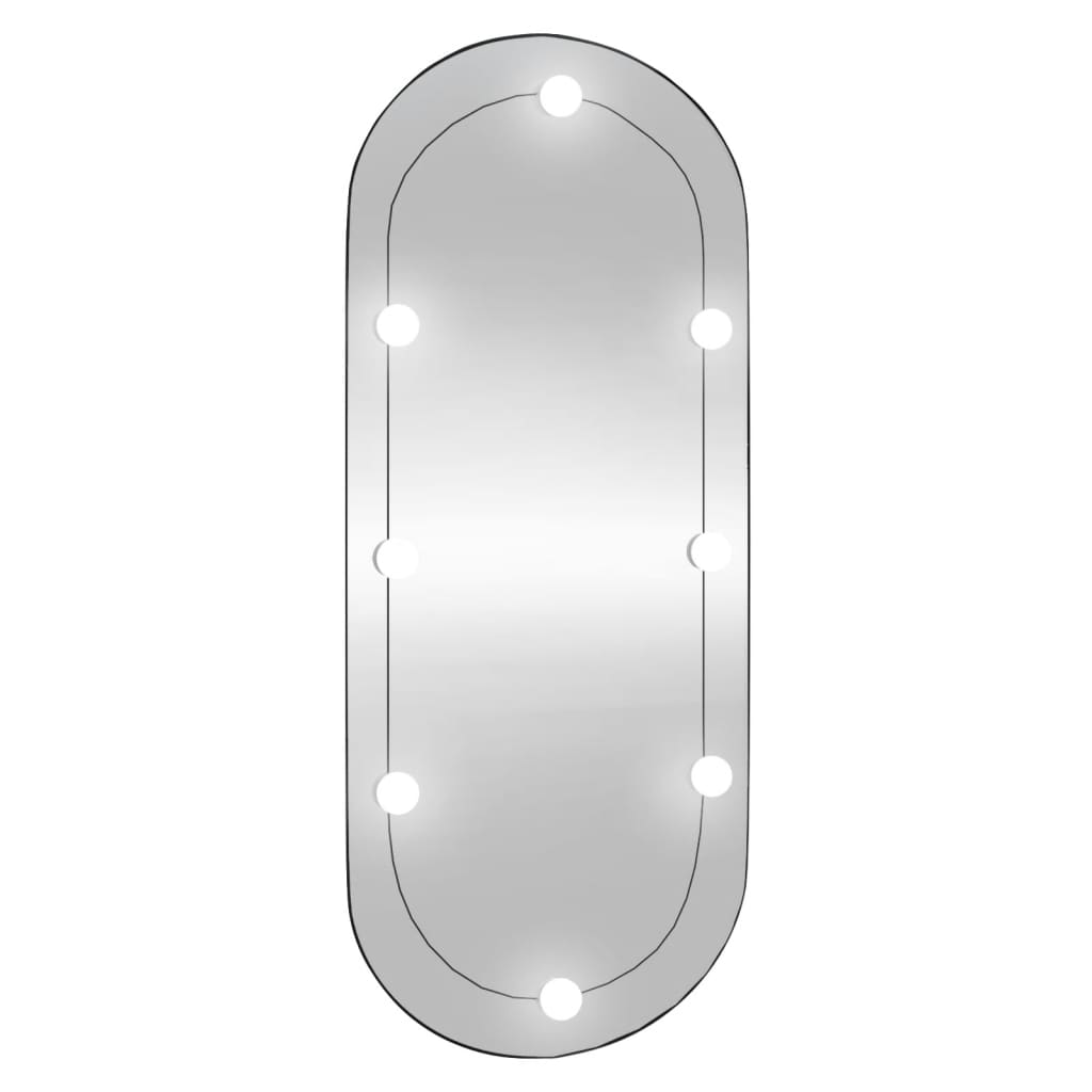 vidaXL Wandspiegel mit LED-Leuchten 40x90 cm Glas Oval