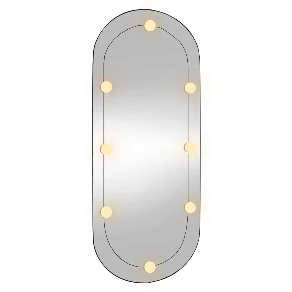 vidaXL Wandspiegel mit LED-Leuchten 40x90 cm Glas Oval