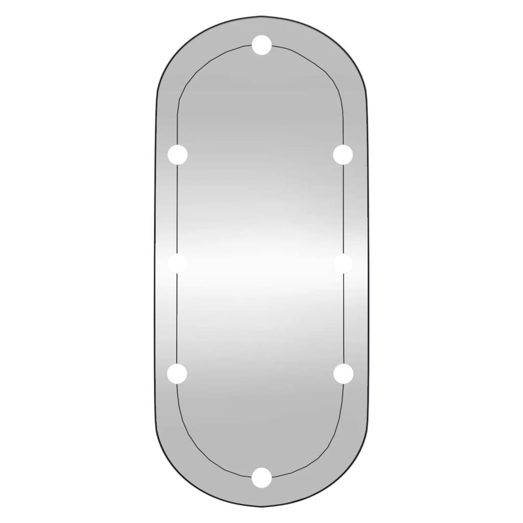 vidaXL Wandspiegel mit LED-Leuchten 40x90 cm Glas Oval