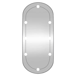 vidaXL Wandspiegel mit LED-Leuchten 40x90 cm Glas Oval