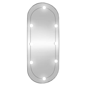 vidaXL Wandspiegel mit LED-Leuchten 45x100 cm Glas Oval