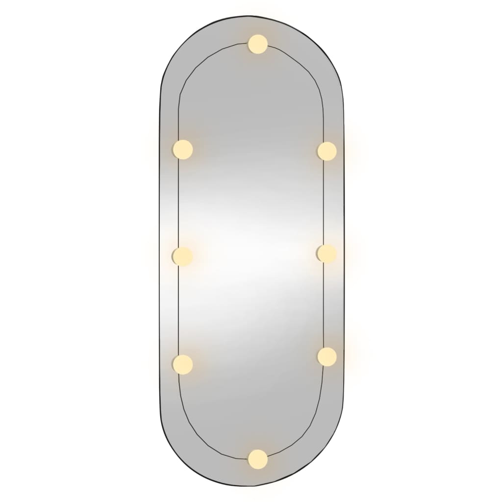 vidaXL Wandspiegel mit LED-Leuchten 45x100 cm Glas Oval