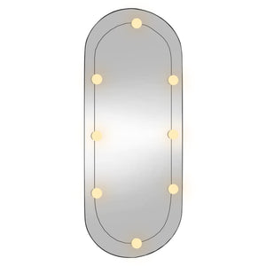 vidaXL Wandspiegel mit LED-Leuchten 45x100 cm Glas Oval