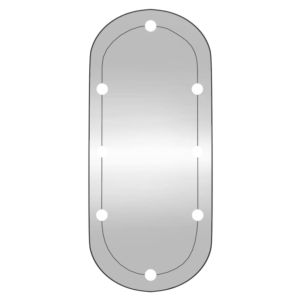 vidaXL Wandspiegel mit LED-Leuchten 45x100 cm Glas Oval