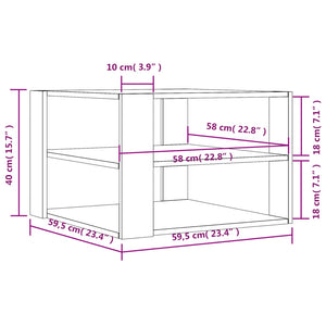 vidaXL Couchtisch Weiß 59,5x59,5x40 cm Holzwerkstoff