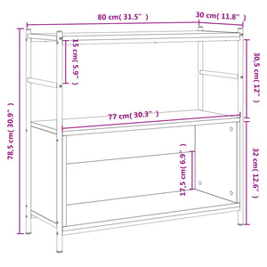 vidaXL Bücherregal Räuchereiche 80x30x78,5 cm Holzwerkstoff und Eisen