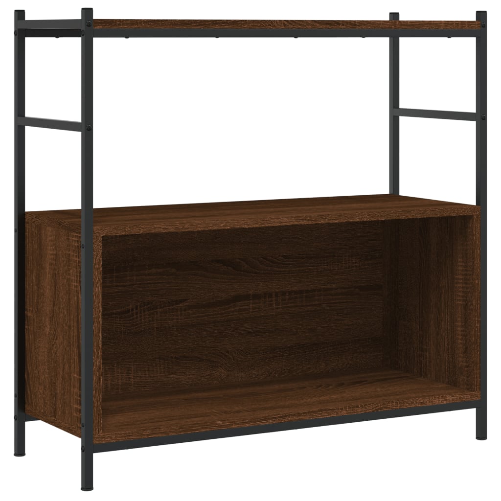 Bücherregal Braun Eichen-Optik 80x30x78,5cm Holzwerkstoff Eisen Stilecasa