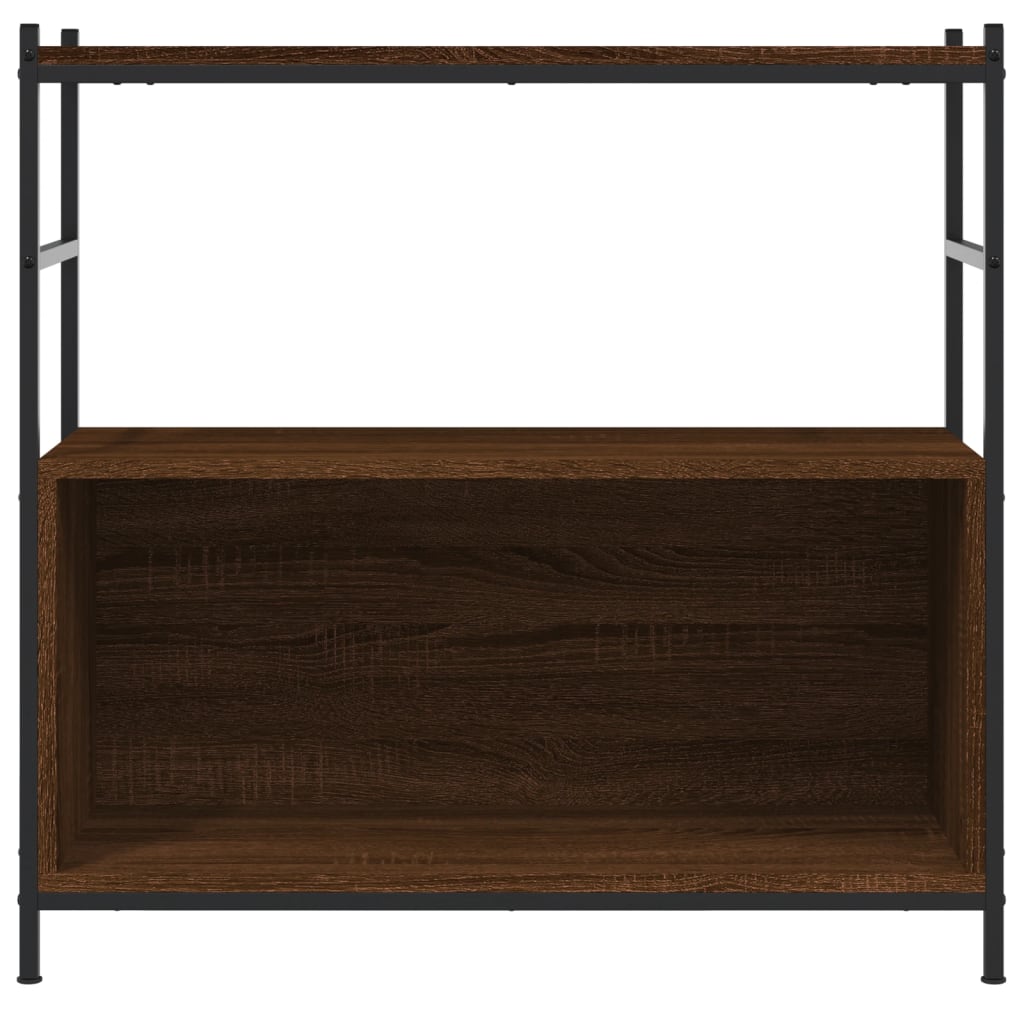 Bücherregal Braun Eichen-Optik 80x30x78,5cm Holzwerkstoff Eisen Stilecasa