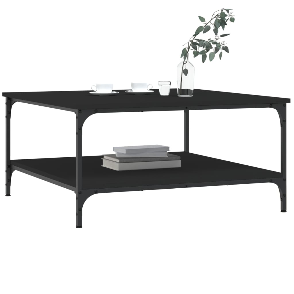 vidaXL Couchtisch Schwarz 80x80x40 cm Holzwerkstoff