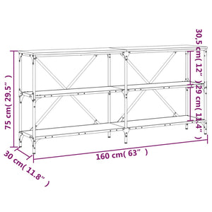 vidaXL Konsolentisch Braun Eichen-Optik 160x30x75 cm Holzwerkstoff