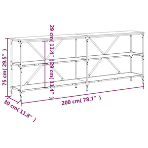 vidaXL Konsolentisch Braun Eichen-Optik 200x30x75 cm Holzwerkstoff